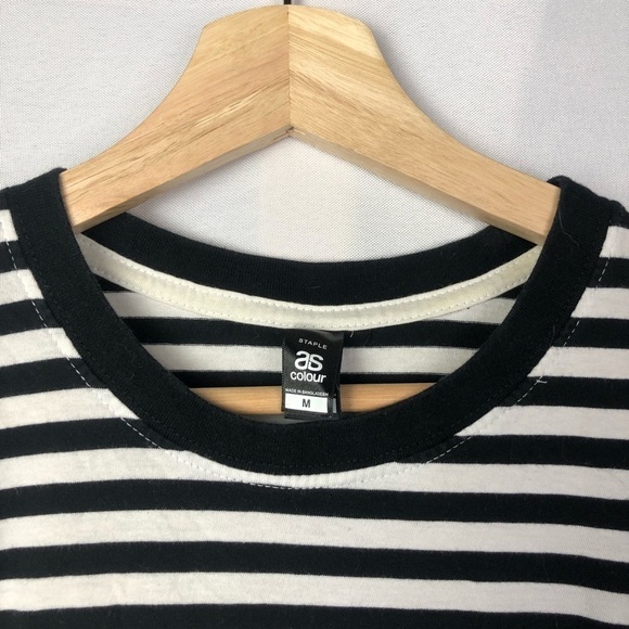ASOS Black & White Stripe Swimming With Bears Crew Neck T-Shirt M - Picture 4 of 4